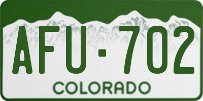 CO license plate AFU702