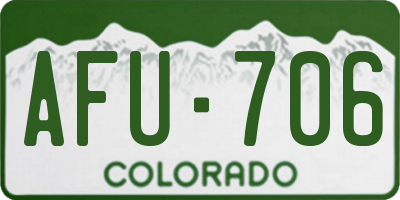 CO license plate AFU706