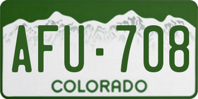 CO license plate AFU708
