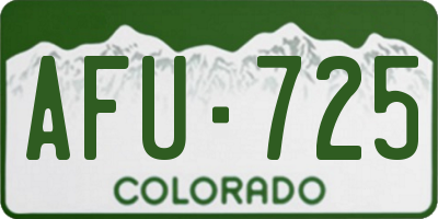 CO license plate AFU725