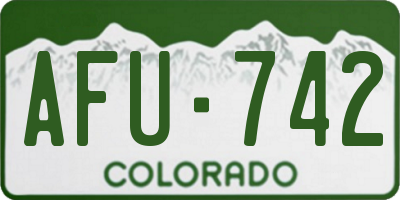 CO license plate AFU742