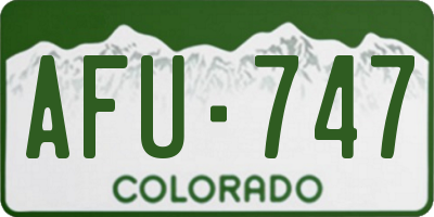 CO license plate AFU747