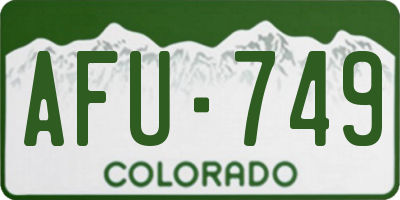 CO license plate AFU749