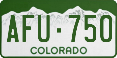 CO license plate AFU750