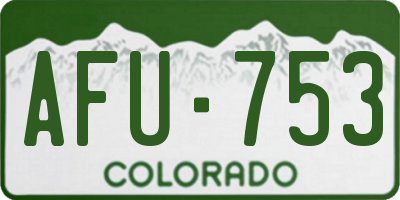 CO license plate AFU753
