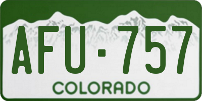 CO license plate AFU757