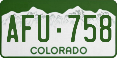 CO license plate AFU758