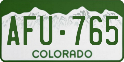 CO license plate AFU765