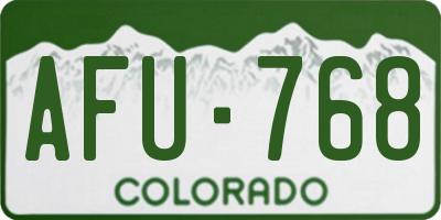 CO license plate AFU768
