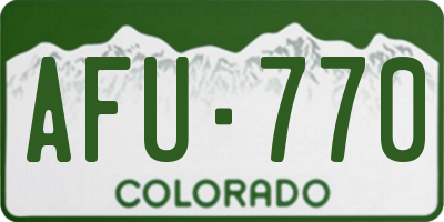 CO license plate AFU770