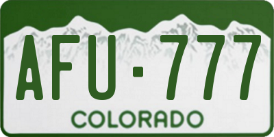 CO license plate AFU777