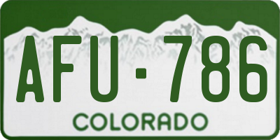 CO license plate AFU786