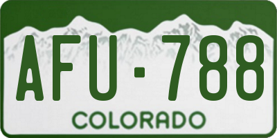 CO license plate AFU788