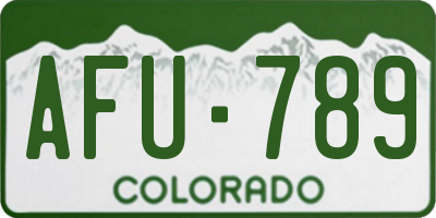 CO license plate AFU789