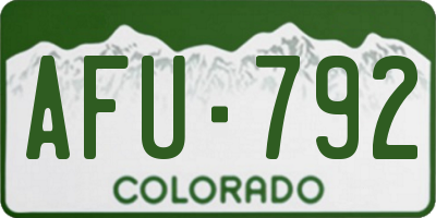 CO license plate AFU792