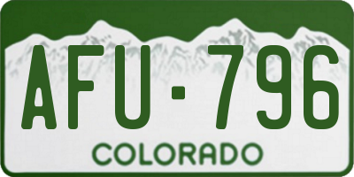 CO license plate AFU796