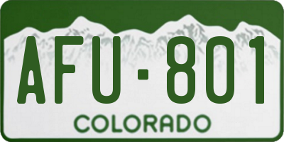 CO license plate AFU801