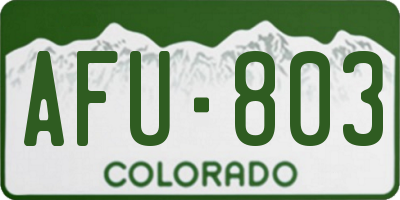 CO license plate AFU803