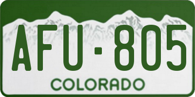 CO license plate AFU805