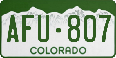 CO license plate AFU807