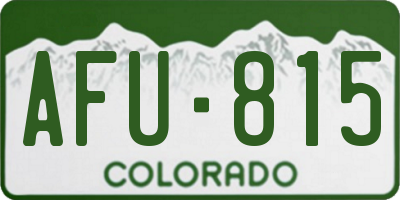 CO license plate AFU815