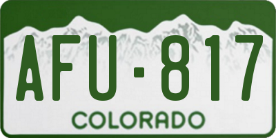 CO license plate AFU817