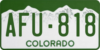 CO license plate AFU818