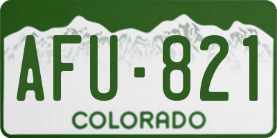 CO license plate AFU821