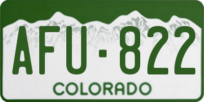 CO license plate AFU822