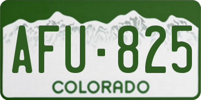 CO license plate AFU825