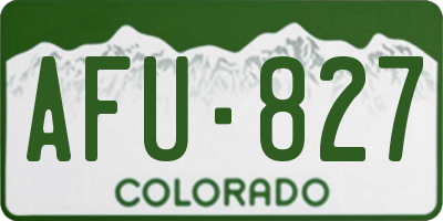 CO license plate AFU827