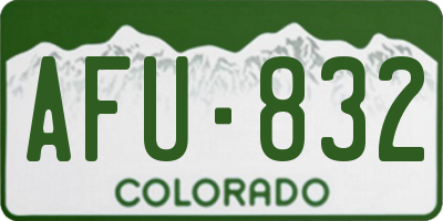 CO license plate AFU832