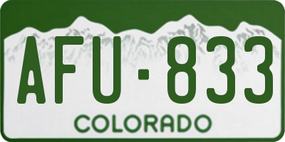 CO license plate AFU833