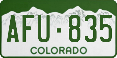 CO license plate AFU835