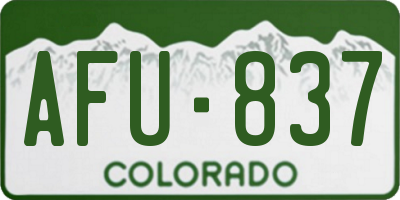 CO license plate AFU837