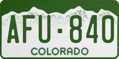 CO license plate AFU840