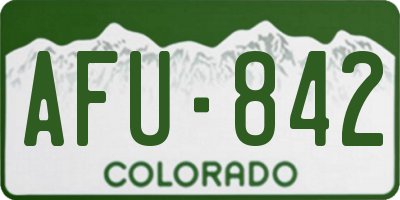 CO license plate AFU842