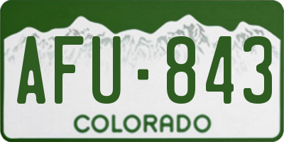 CO license plate AFU843