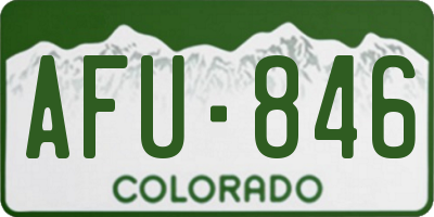 CO license plate AFU846