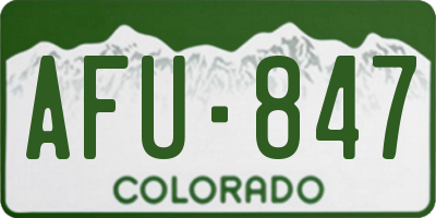 CO license plate AFU847