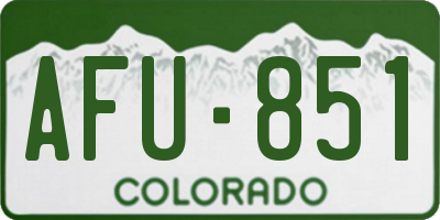 CO license plate AFU851