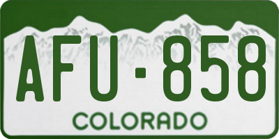 CO license plate AFU858