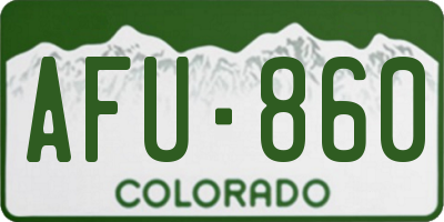 CO license plate AFU860