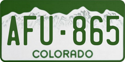 CO license plate AFU865