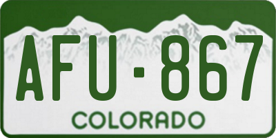 CO license plate AFU867