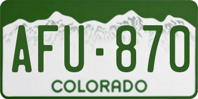 CO license plate AFU870