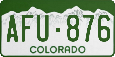 CO license plate AFU876