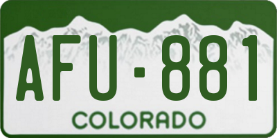 CO license plate AFU881