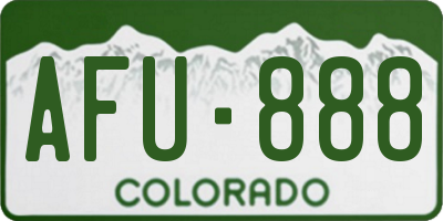 CO license plate AFU888