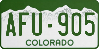 CO license plate AFU905